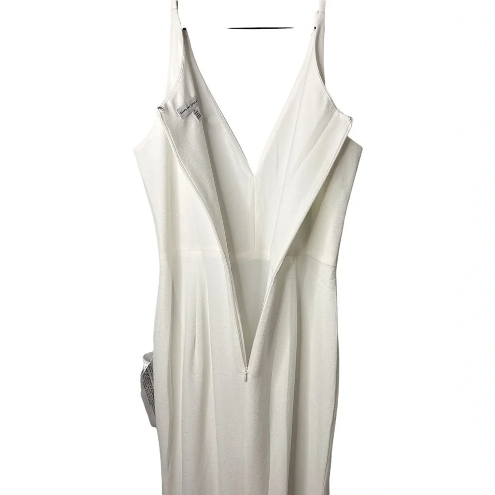 Dress The Population Estella Dress Gown Leg Slit White Size Medium Bridal Prom